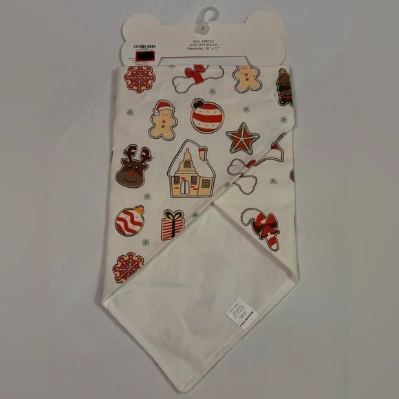 Kirkland’s Home Christmas Collection Festive Gingerbread Pet Bandana 26x12 - Picture 4 of 7